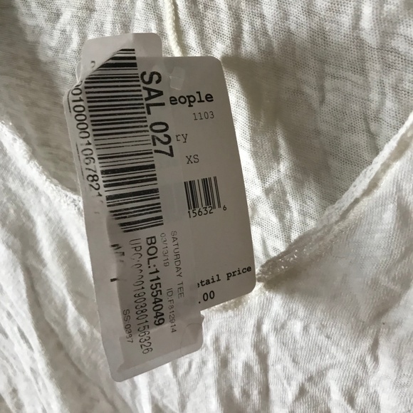 Free People White Short Sleeve Saturday Tee - Picture 6 of 8